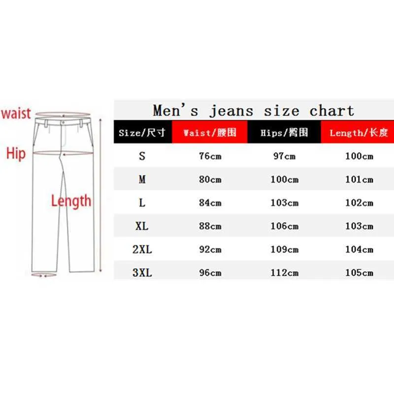 Autumn Winter New Men's Stretch-fit Jeans Business Casual Classic Style Fashion Denim Trousers Male Black Blue Pants X0621
