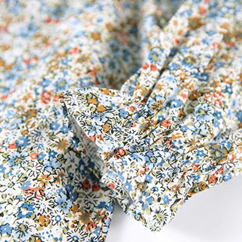 Toddler tjejer toppar barn tee shirt vår sommar barn blus för kläder blomma print baby outwear grejer 210528