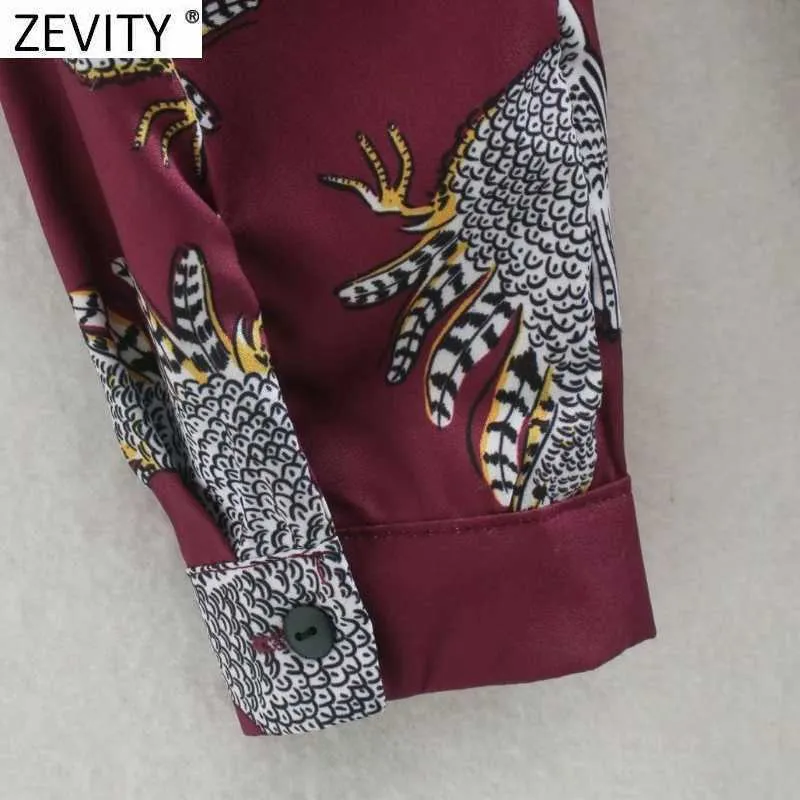 Zevity Women Fashion Animal Print Bow Tied Sashes Shirt Dress Office Ladies Turn Down Collar Vestidos Casual Midi Dresses DS4784 210603