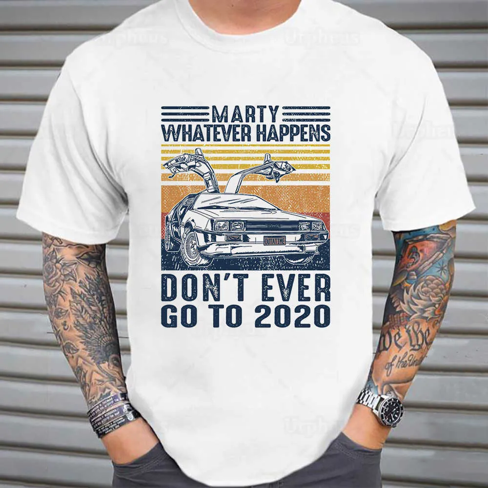 Unisex Retro Style Marty Whal Matting Dont nigdy nie idź do śmiesznej koszulki Time Travel Graphic Cotton Tees 210720