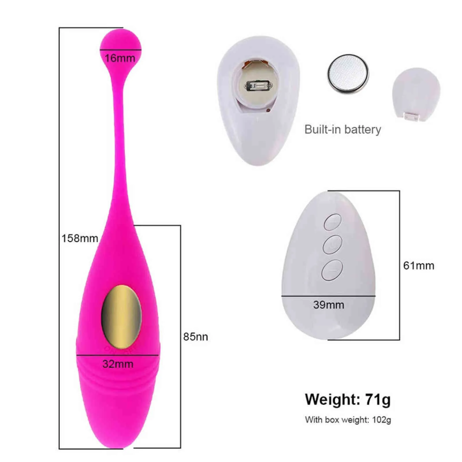 Oeufs Kegel ballon d'exercice pondéré 10 Modes corps sûr Silicone télécommande sans fil étanche pour les femmes 1124