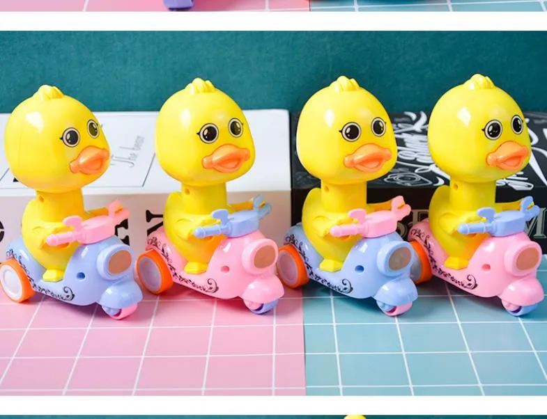 Loveliness Toys Press Type Duck Motorcycle Recovery Car Boy and Girl Baby Educational Slide