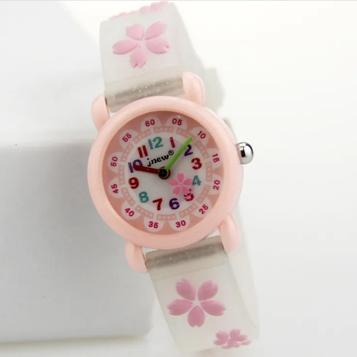 Jnew Brand Quartz Children Watch Loverly Cartoon Boys Girls Students Watches Silicone Band Wristwatches Childrens Gift261a