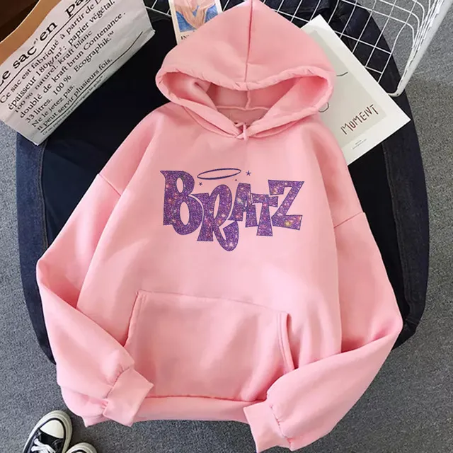 New Bratz Sweatshirt Womens undefined White Top Hooded Sweatshirt Long Sleeve Print Graphic hoodie Women clothes