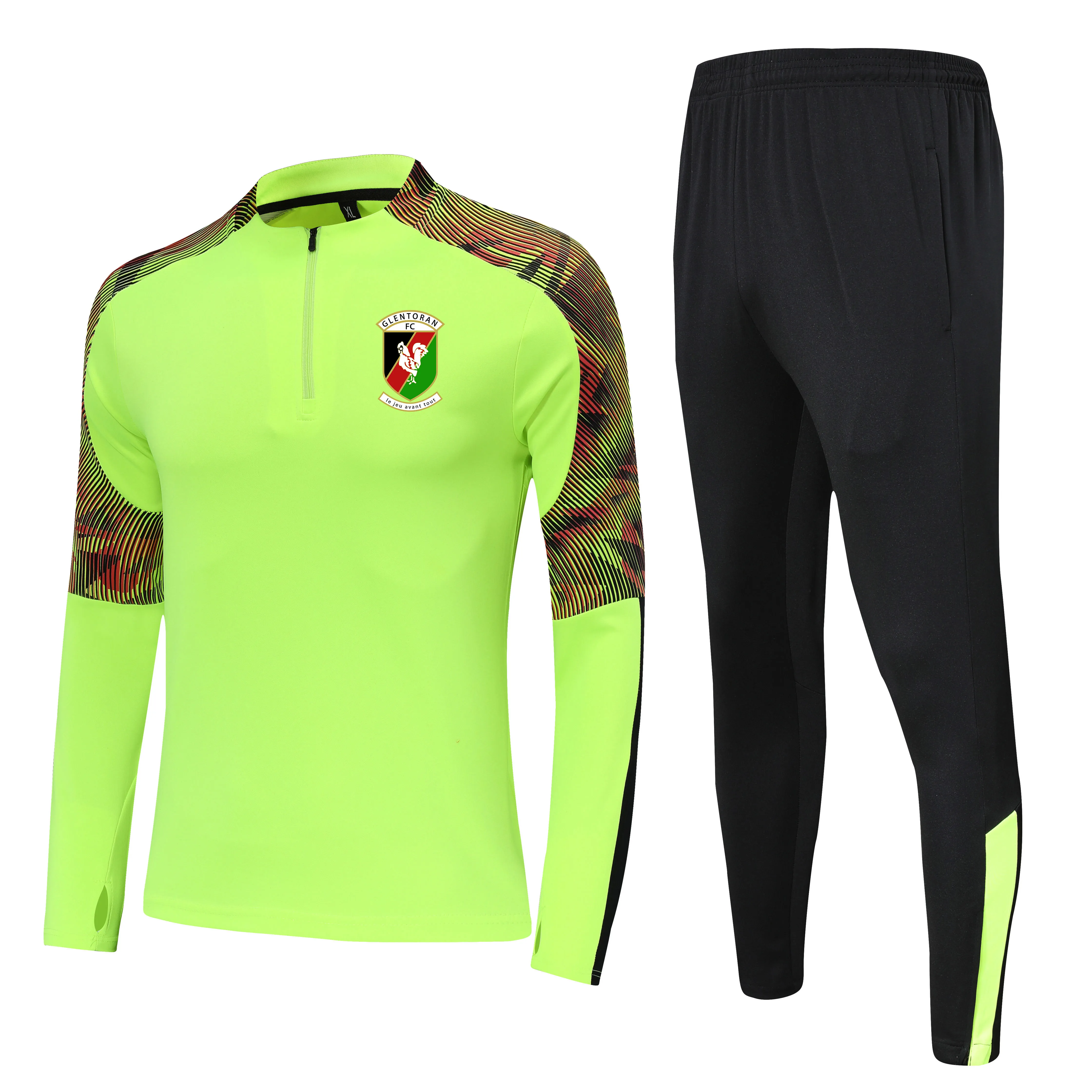 Glentoran F C Tamaño para niños 4XS a 2Xl Conjuntos de chándales para correr Hombres Trajes de fútbol al aire libre Kits para el hogar Chaquetas Pantalón Ropa deportiva Senderismo So249B