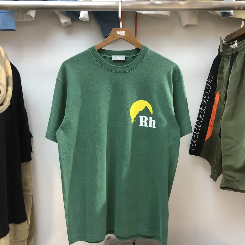 T-Shirt Hommes Femmes T-Shirt Décontracté Haut En Coton T-shirts Japon RHU T-shirts Gris Green284C