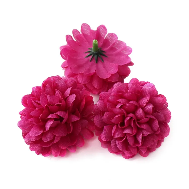 2021 doek kunstbloemen 5 cm DIY bal chrysanthemum bloem hoofd bruiloft garland stro hoed accessoires