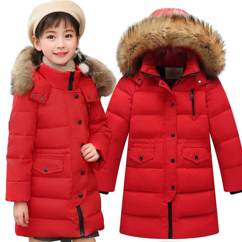 High quality long youth children Down Jackets girls winter duck down jacket for girl clothing boy coat set parka kids clothes