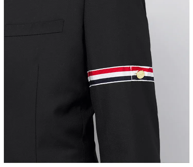 2022 Fashion Brand Formal Blazer Men British Casual Suit Mäns Jacka Vår och Höst Striped Black Business Wool Coat