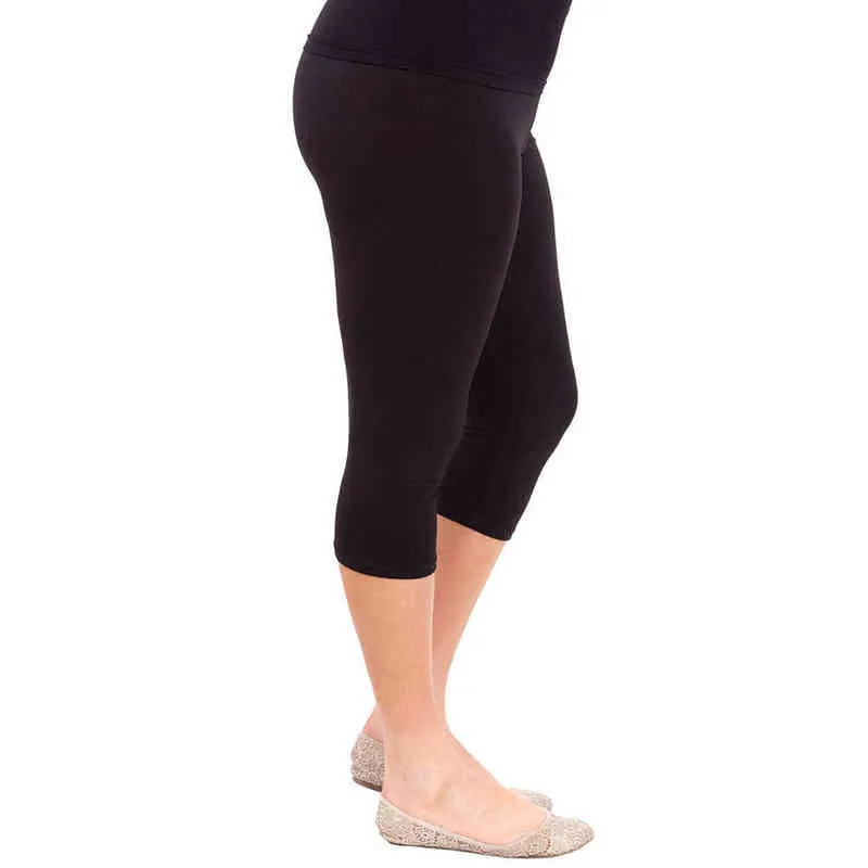 Sprzedaż Plus Size Kobiety Legginsy Casual Solidna Wiosna Letnia Modal Bawełna Elastyczna Talii Spodnie Drop 211215