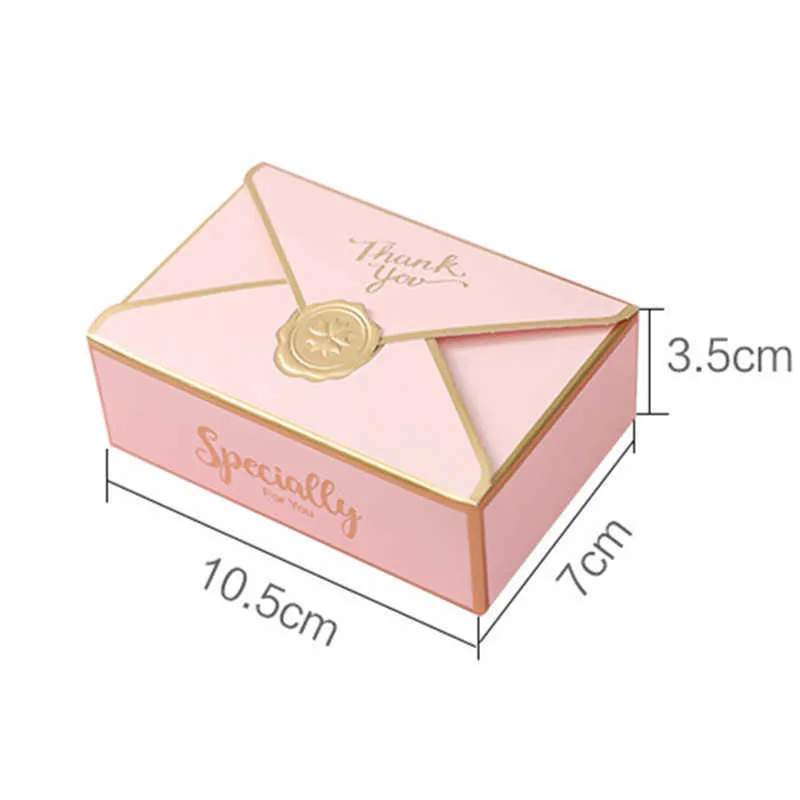 Simple Creative Gift Box Packaging Envelope Shape Wedding Gift Candy Box Favors Birthday Party Christmas Jelwery Decoration 210724294F