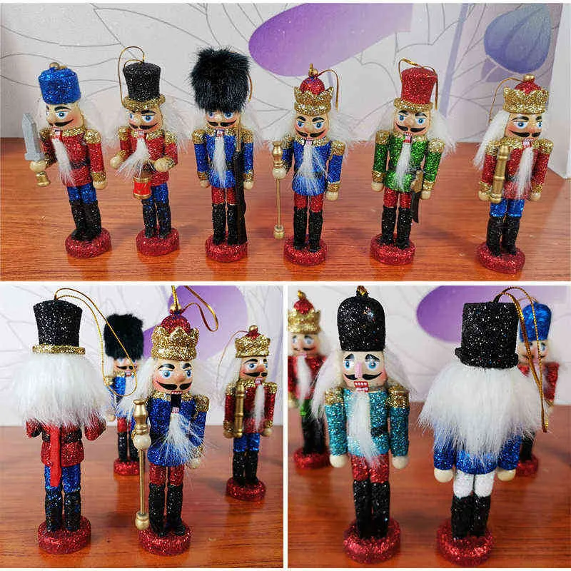 Wesołych Świąt Nowy Rok Dekoracja Dzieci Nutcracker Soldier Doll Drewniany wisiorek Navidad Dekoracje świąteczne dla domu H11127185987