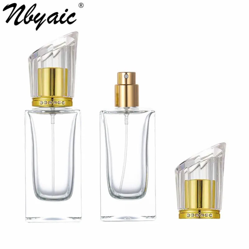 Nbyaic 50 Stück Parfüm-Unterabfüllung, 50 ml, rechteckige quadratische Flasche, Parfüm-Ersatz, leeres Glasspray