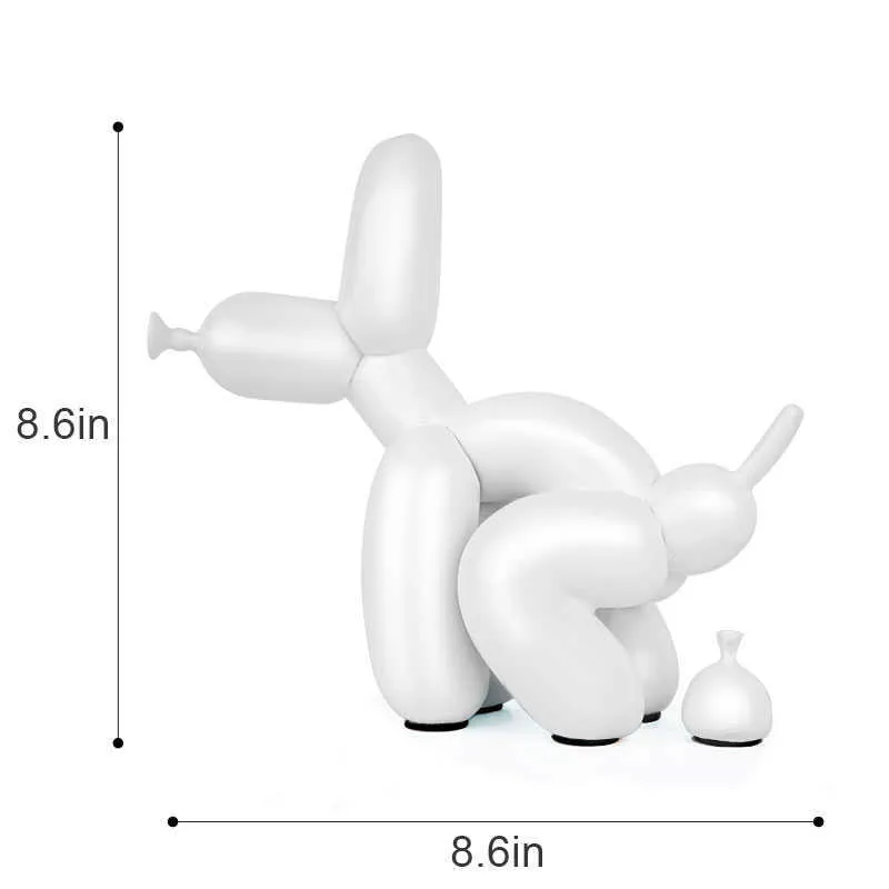 Ballon-Hund-Statue, Kunstharz, kackendes Kunsthandwerk, abstrakte Tierfigur, Heimdekoration, Skulptur, Valentinstagsgeschenk, Raumdekoration R17255E