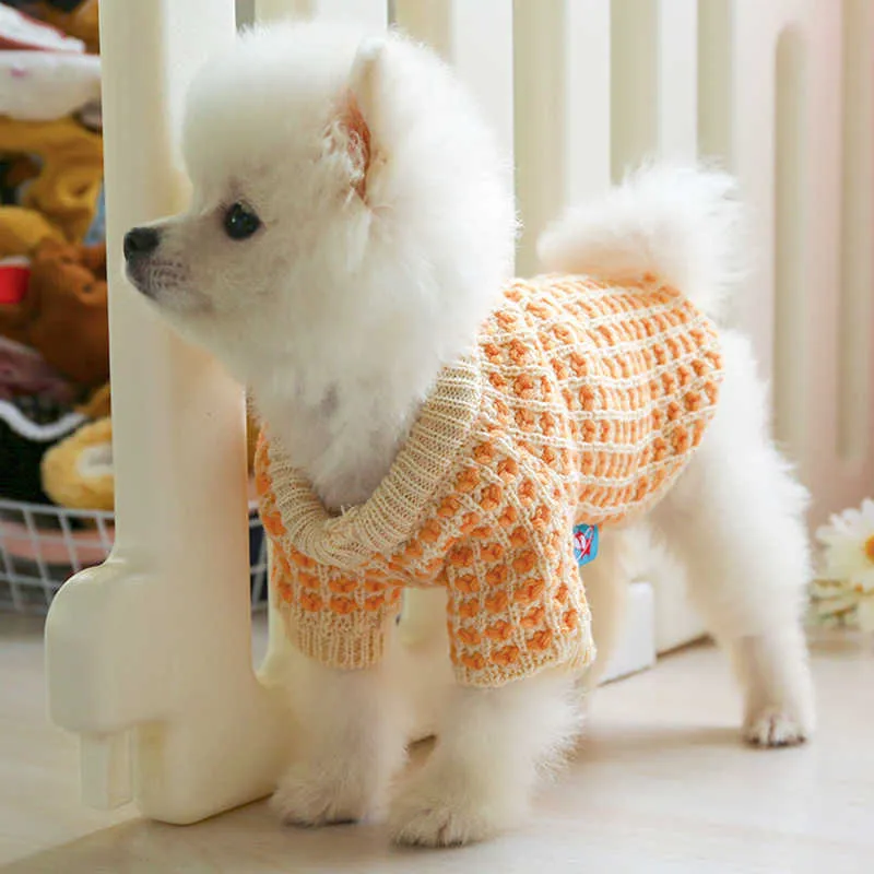 Cat Dog Sweater Winter Dog Clothes Knit Apparel Small Dog Costume Puppy Outfits Pet Clothing Yorkshire Pomeranian Coat 211007