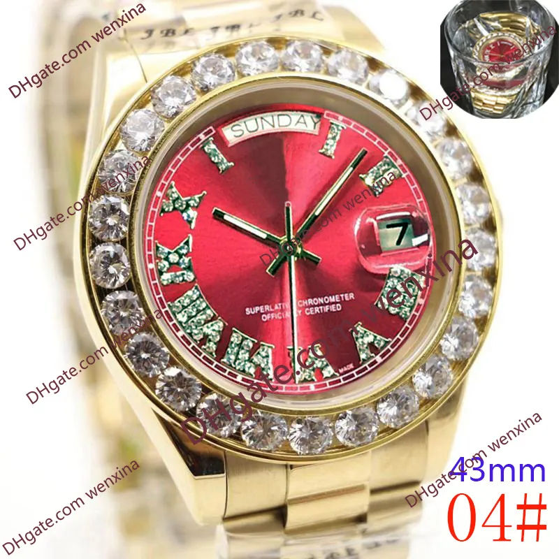 20 couleur montre de haute qualité 43mm automatique mécanique montre de luxe montres 2813 en acier inoxydable diamant montre étanche hommes W221c