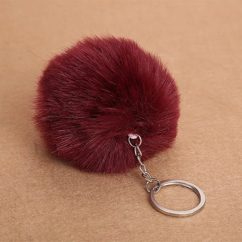 2020 fausse fourrure Pom boule voiture porte-clés anneau porte-clés rose noir femmes sac accessoires pendentif décoration
