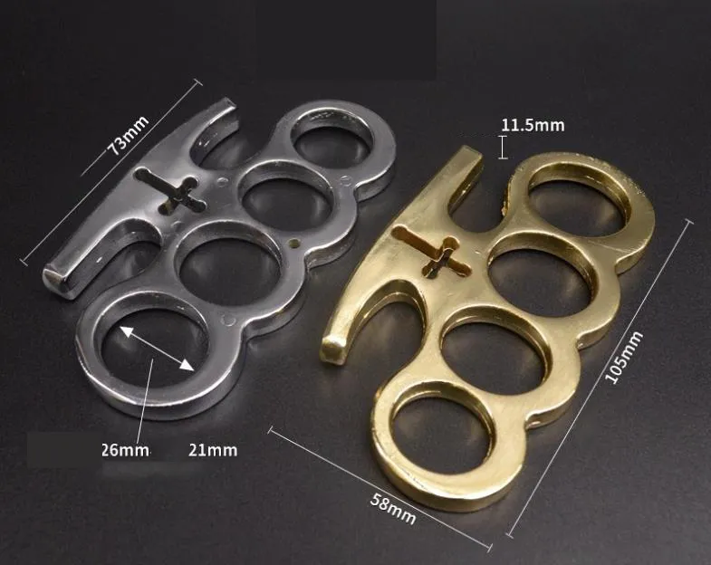 Cross Metal Knuckle Duster Four Finger Tiger Fist Buckle Outdoor Camping Security Defense Tiger Ring Buckle Self-defense EDC Tool