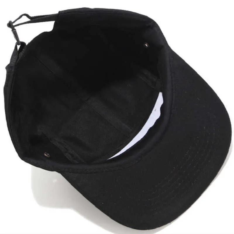 Casual 5 panelu czarny solidny płaski brzeg brzegowy Regulowany pusty hip hopowa czapka pięć panelowych kość snapback kość zakrzywiona sunhat Q0702308