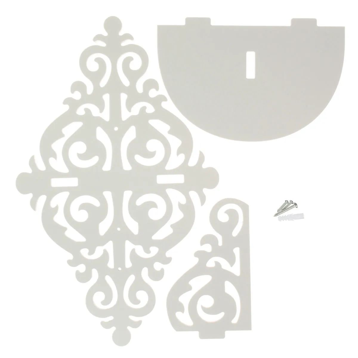 Prateleira de parede estilo filigrana branca, 38x23x14cm, chique, simples, vela, decoração de casa, suporte y2004295393454