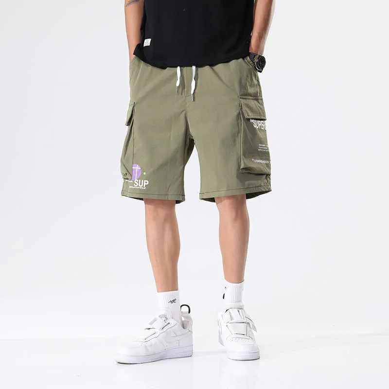 Sommar last shorts män multi-fickor hip hop streetwear baggy jogger manlig avslappnad strand plus storlek 8xl 210629