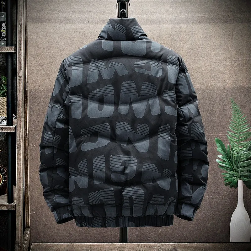 Hiver épais chaud Parka manteau hommes nouvelle mode lettre courte veste mâle coton rembourré chaud Parkas