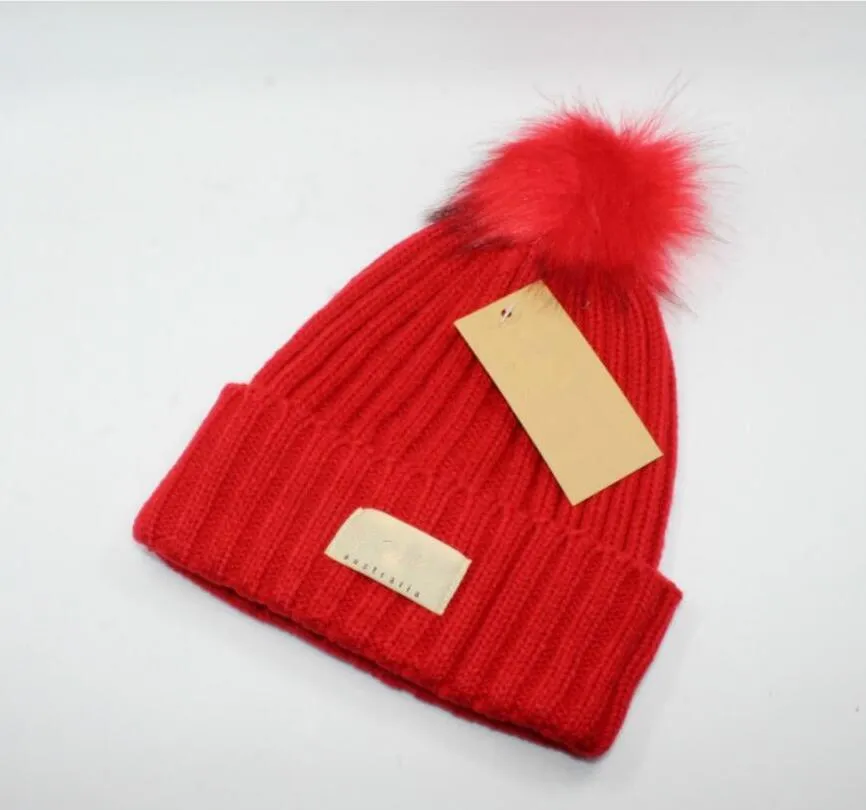 hattar hela kvinnliga söta vinter stickade hattbollpärlor handkrok varma akryl damer höga nr box309s