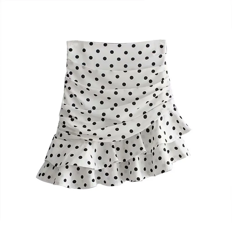 H￶g midja polka dot kjol kvinnor imperium sommar kjol damer formell arbet kjol 210306