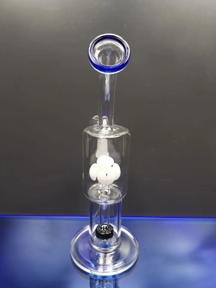 Glass Bong Water Pipes Fogstorlek 14,4 mm Perclator Recycler Oil Rigs With Glass Nail Dome Cheechshop