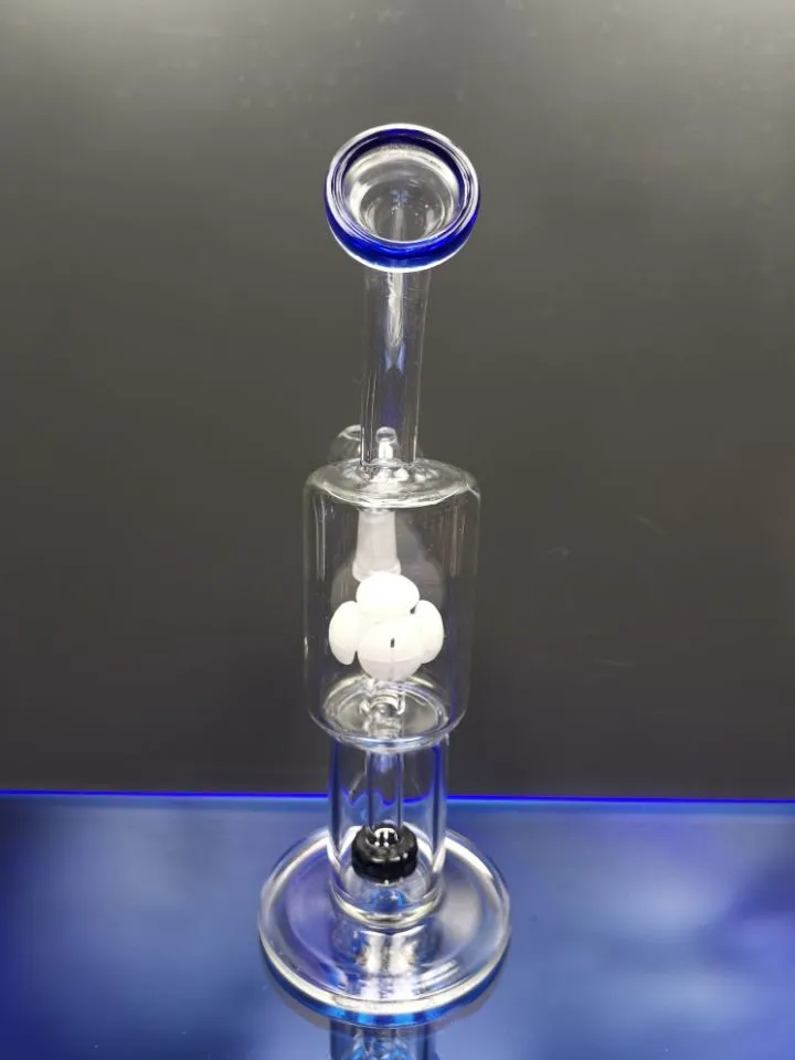 Pipes à eau en verre bong taille du joint 14.4mm plates-formes pétrolières de recycleur de perclateur avec dôme de clou en verre