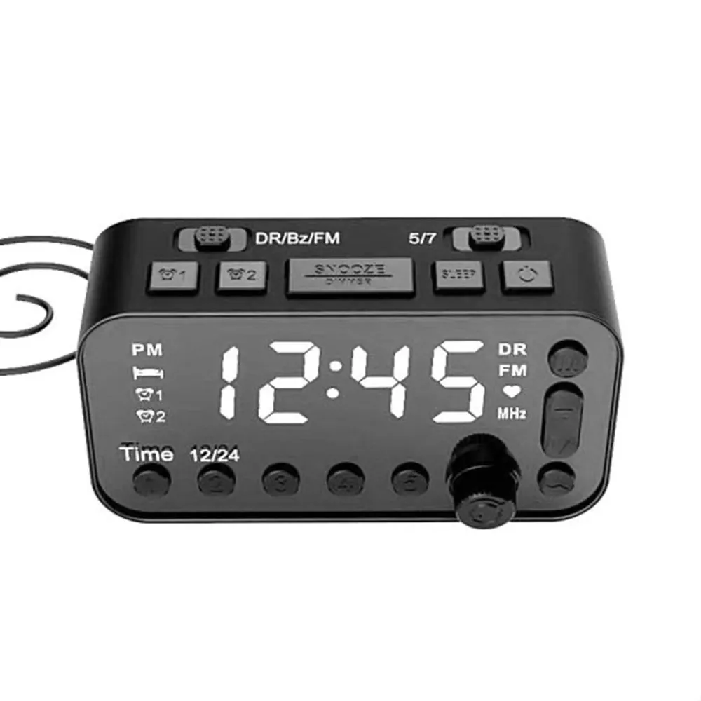 Radio FM numérique DAB, double port de charge USB, écran LCD, rétroéclairage, volume réglable, réveil 210310