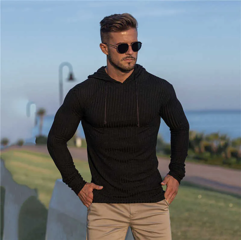 Mode Hiver Pull À Capuche Hommes Chaud Col Roulé s Pulls Slim Fit Pull Classique Sweter Tricots Pull Homme 210918