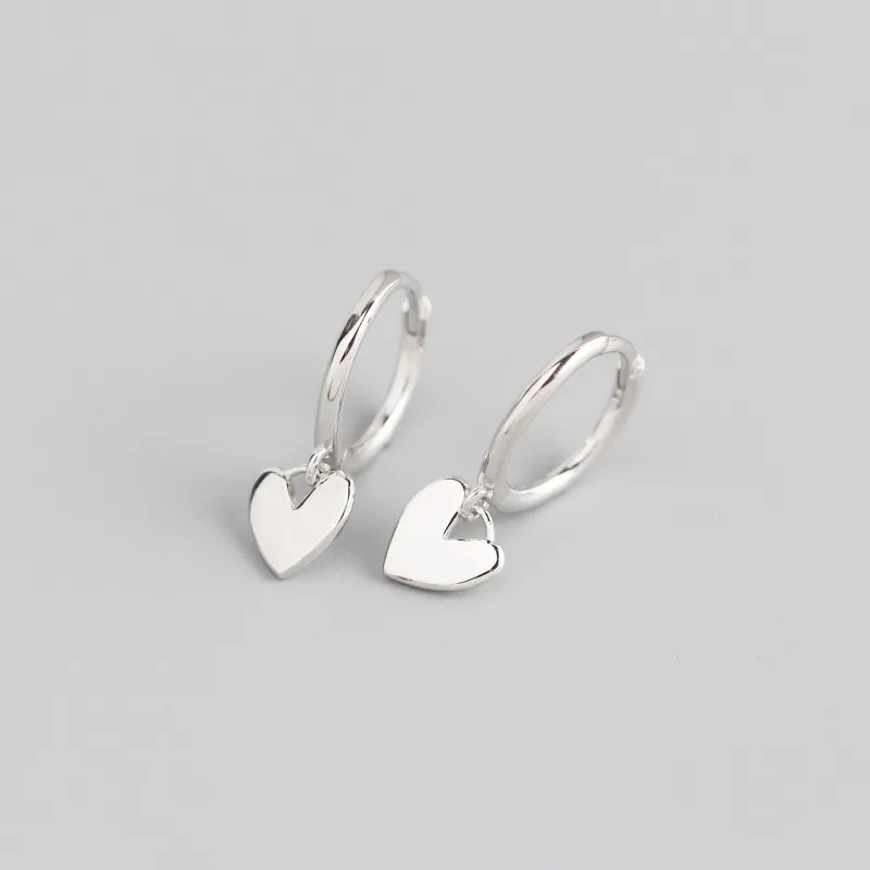 1 Paar koreanische Mode 925 Sterling Silber baumeln Frauen 2020 Trend Schmuck Piercing Herz Anhänger Ohrringe für Teenager