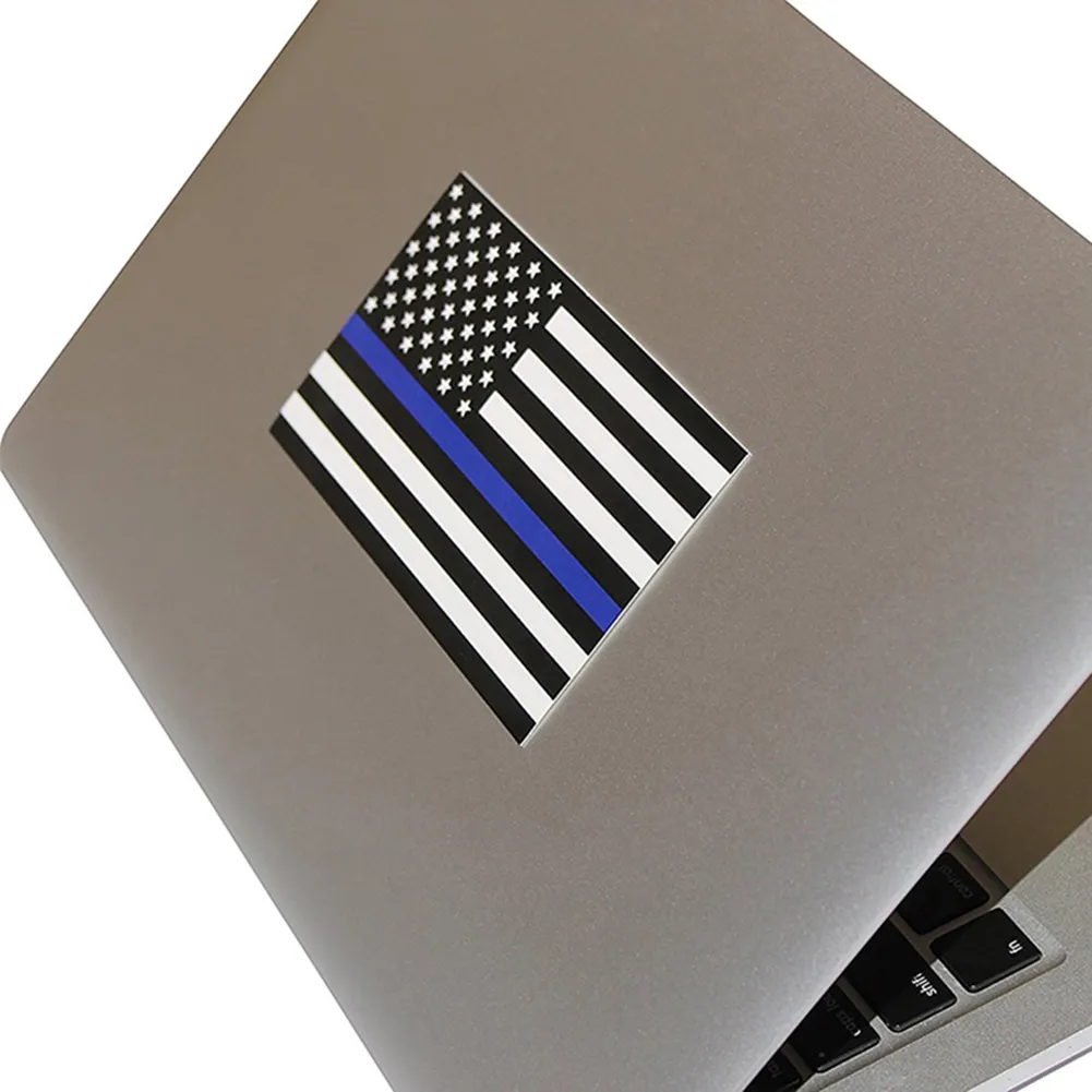 Autocollant rectangulaire pour voiture, drapeau bleu fin, Police américaine, ligne bleue, New3809380