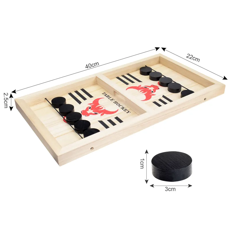 Schneller Sling Puck Papted Holz Tisch Hockey-Gewinner Interaktives Schachbrett Spielzeug für Erwachsene Kinder Desktop Battle Spiel