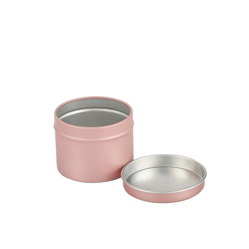 Lege cosmetische crème container ronde tin metalen doos rose gouden aroma parfum pot thee voedsel opslag 100ml aluminium kaars potten