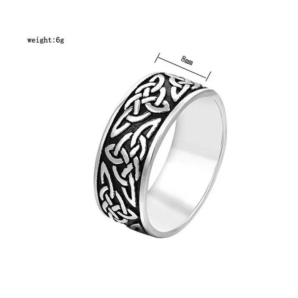 Celtics vintage Celtics Spiral Knot Ring Men and Women Punk Nordic 316L Aço inoxidável Viking Ring Biker Amulet Jóias Tamanho 7132124222