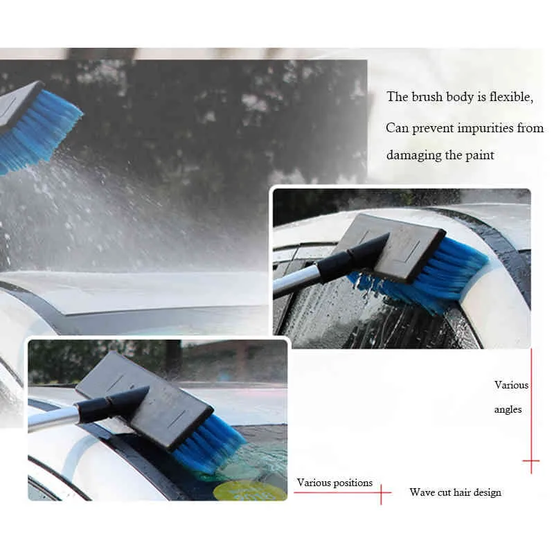 Car Automatic Telescopic Long Rod Spray Water Brush Auto Windshield Window Wipe Glass Cleaner Washing Tool