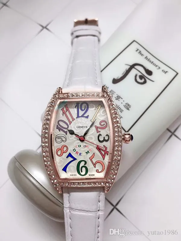 2022 Nya toppkvalitetskvinnor Watches White FM Watch Womens Black Fashion Quartz Lady Diamond Watches Top Swiss Watch248n