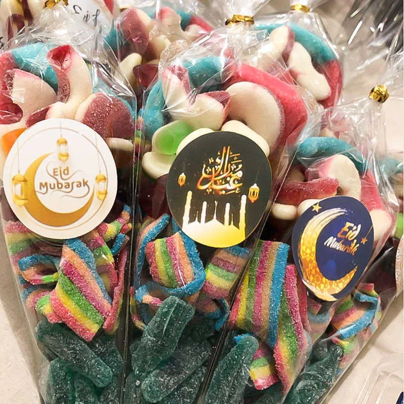 120/100/60 pièces autocollants Ramadan kareem EID mubarak cadeau pour invité habiller boxbags sceau étiquette al-fitr décoration pour la maison Islam Y0730