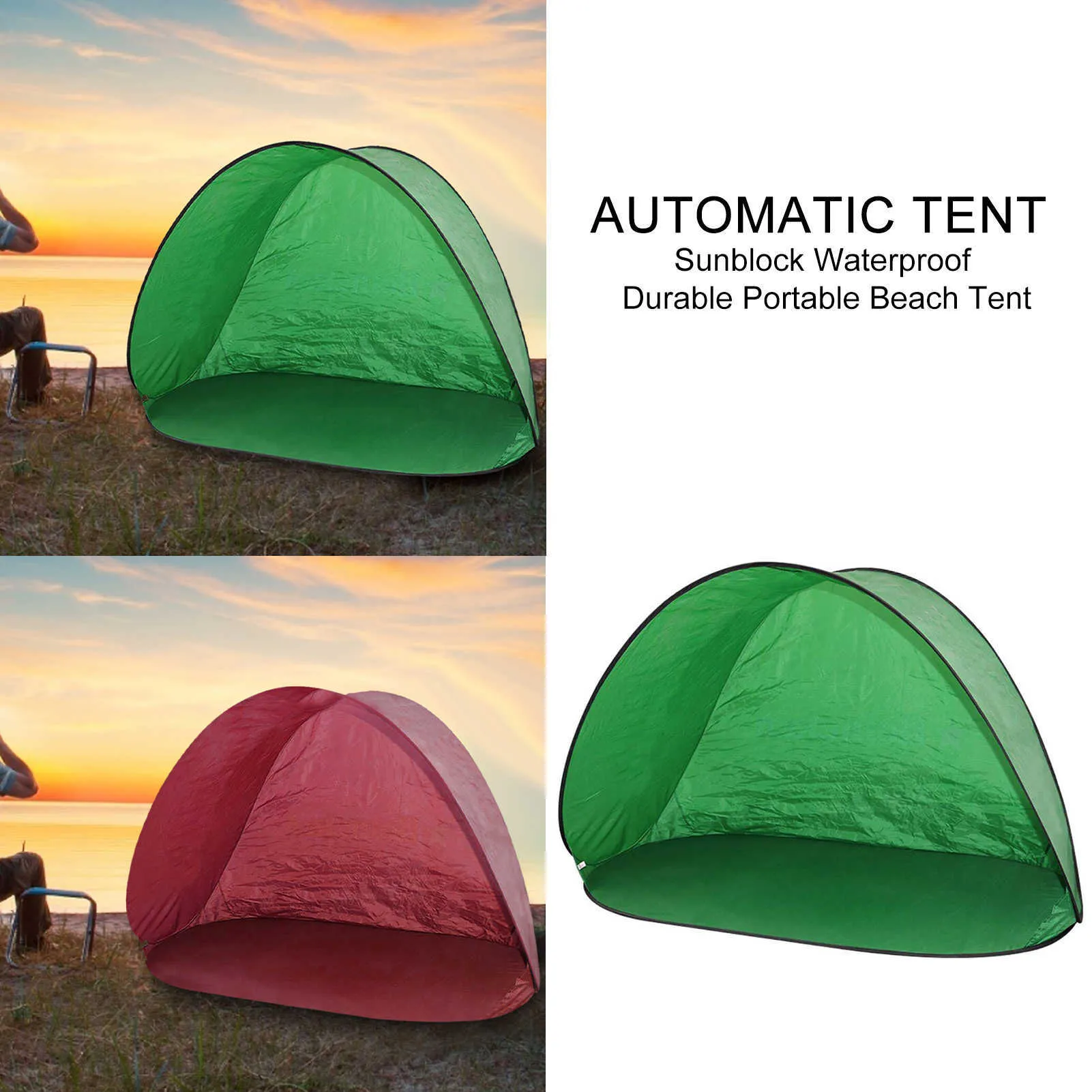 Automatic Tent Sunblock Waterproof Durable Portable Beach Tent Camping Fishing Tent Anti-ultraviolet Light Awning Y0706
