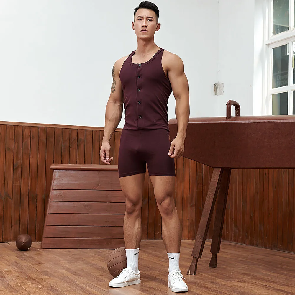 Superbody – body moulant pour hommes, Cardigan de sport Sexy, boutons, sous-vêtements, Corset amincissant, combinaison de Club pour hommes