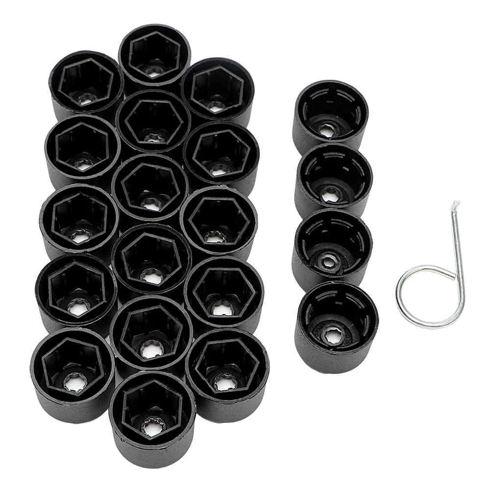 20 pièces de bouchons d'écrou de roue de pneu automatique, couvercle de vis de boulon de moyeu 17mm de diamètre. Décoration d'accessoires de voiture pour Polo VW Passat B5 B6 CC