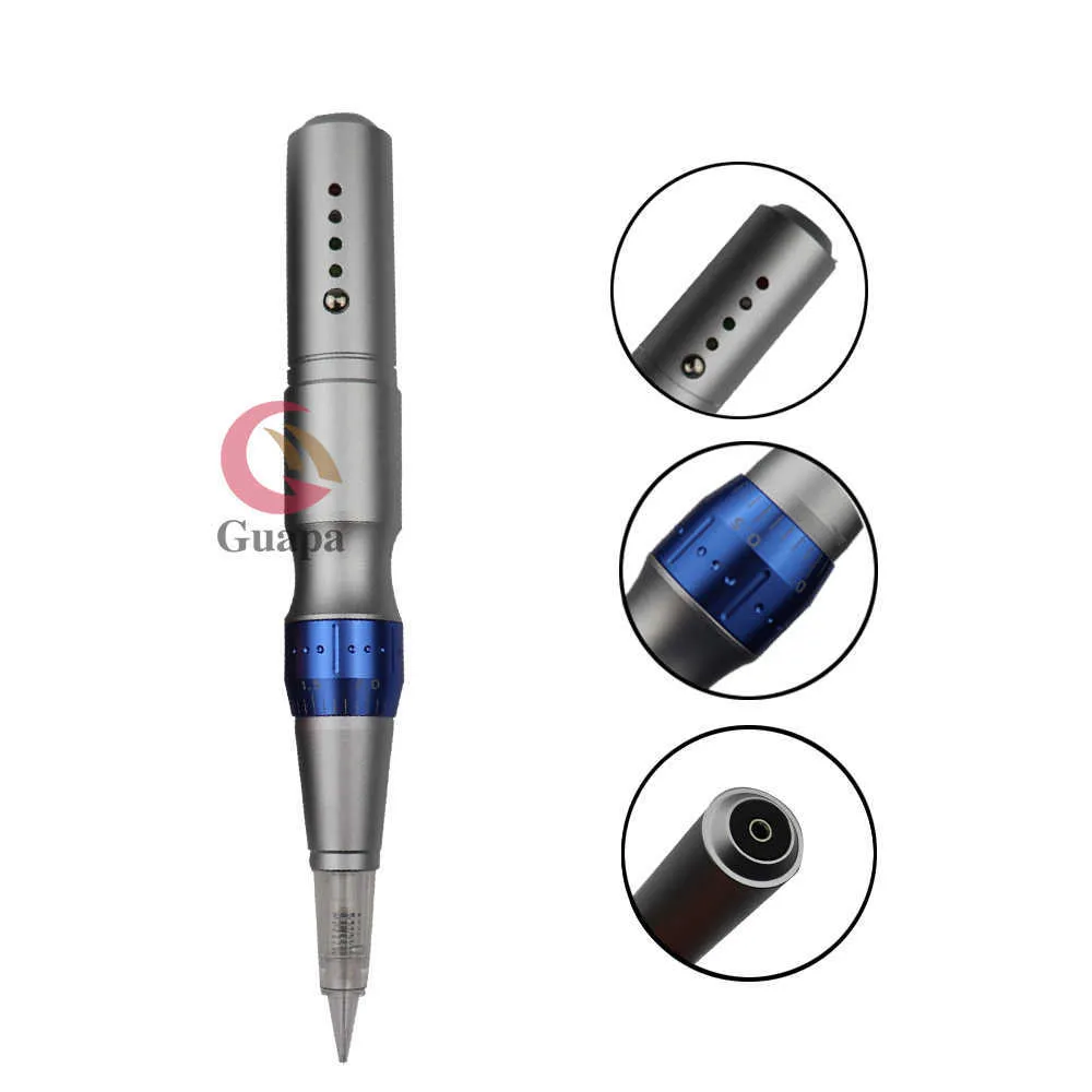 Elektryczna bezprzewodowa maszyna do tatuażu Pen Bezpośrednia stała makijaż z 4 poziomami Prędkość dla PMU Brows Lips Eyeliner 2106224852253