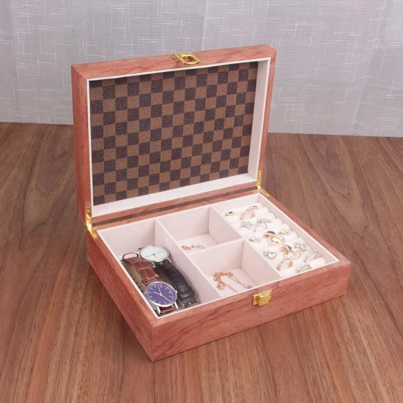 Caixas de relógio casos caixa de madeira titular armazenamento exibição organizador luxo retro sólido caixão couro à prova de poeira vidro 12 epítopos watc263n