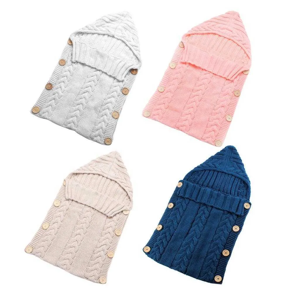 born Baby Wrapped Blanket Anti-shock Wrapping Towel Hooded Sleeping Bag Winter 211023