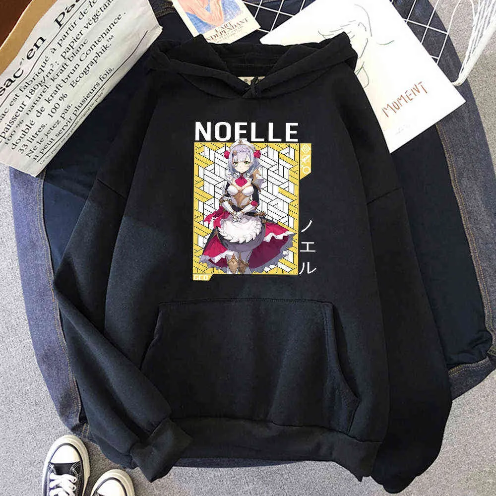 Genshin Impact Hoodies Noelle Ästhetische Kleidung Kawaii Harajuku Anime Streetwear Winter/Herbst Gedruckt Grafik Unisex Farben 12 Y0820
