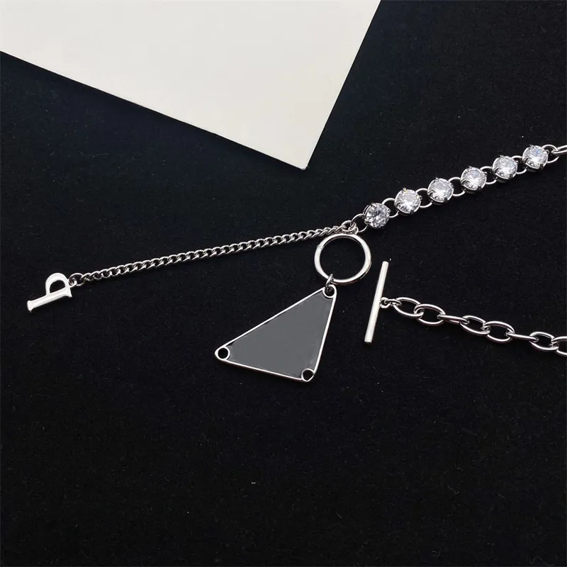 Дизайнерское женское модное ожерелье с треугольной подвеской, ожерелье унисекс для вечеринки, свадебной пары, подарок, ювелирные изделия с коробкой293K