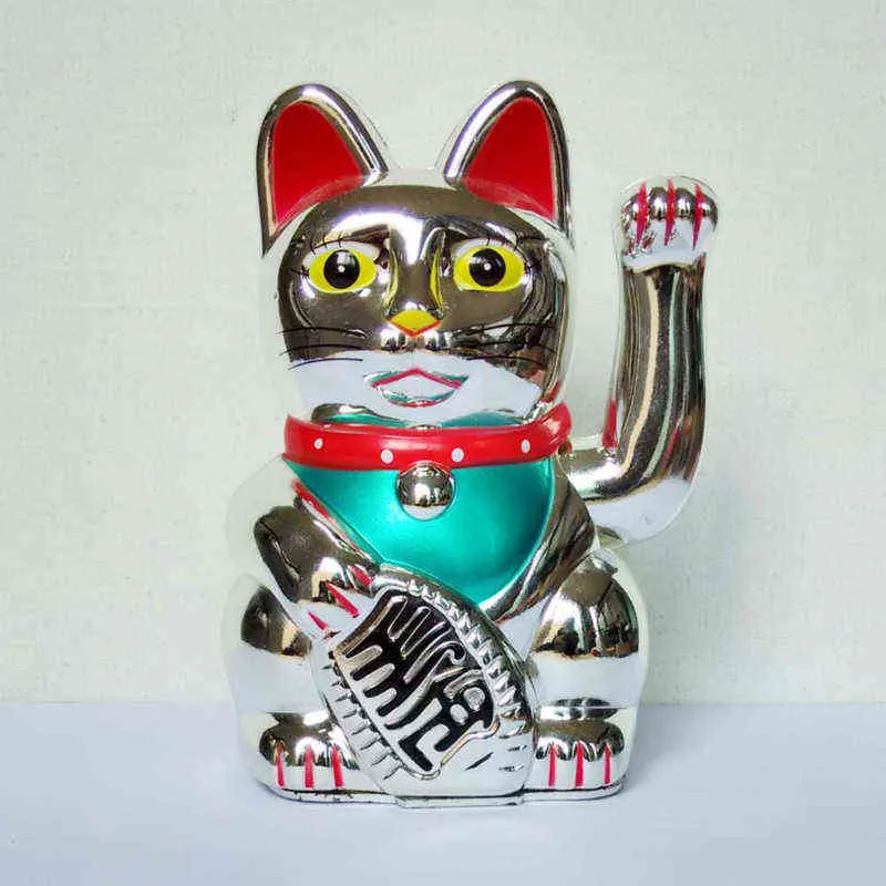 Chiński Feng Shui Beckoning Cat Wealth White Forowanie Fortune / Lucky 6 