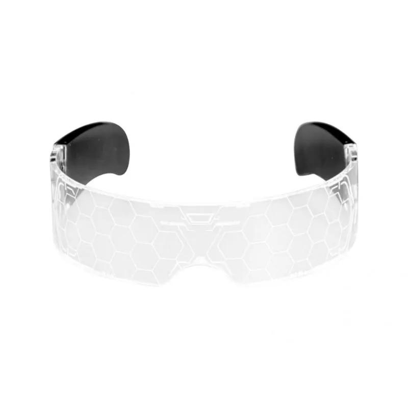 Gafas de sol Ampliamente aplicadas Gran iluminación LED Rave Gafas Lente de panal Futurista para Club224Y